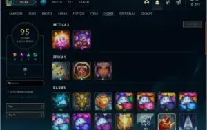 Conta lol Ouro 2 Soloq, 72 campeões, 95 ícones, 52 skins.