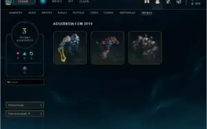 Conta lol Ouro 2 Soloq, 72 campeões, 95 ícones, 52 skins.