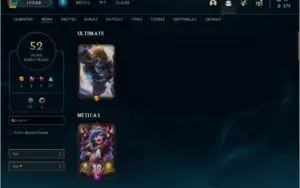 Conta lol Ouro 2 Soloq, 72 campeões, 95 ícones, 52 skins.