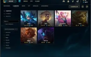 Conta platina 4 com 153 champs e 124 skins (MAIN TOP)