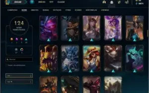 Conta platina 4 com 153 champs e 124 skins (MAIN TOP)