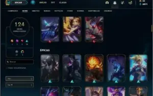 Conta platina 4 com 153 champs e 124 skins (MAIN TOP)