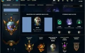 Conta mono Riven 1bk mastery varias skin todos os champions