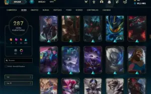 Conta bronze 4 com TODOS os champs e 287 Skins + 4 Prestigio