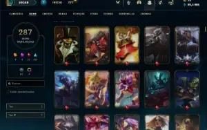 Conta bronze 4 com TODOS os champs e 287 Skins + 4 Prestigio