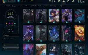 Conta bronze 4 com TODOS os champs e 287 Skins + 4 Prestigio