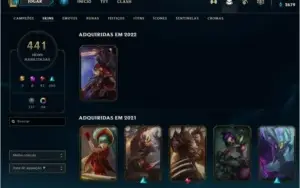 conta lol unranked lvl 516 441 skin pra vender agora