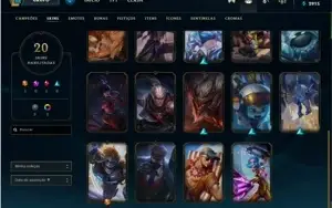 Conta diamante 2 smurf, 20 skins, main jungle