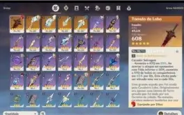 ◀▶ Pc/Mobile Diluc + Tumulo + Qiqi c1 + Xiao + 4 Armas 5⭐