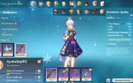 Conta Genshin Impact AR 7 com Ayaka e Qiqi ⭐