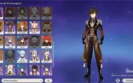 GENSHIN IMPACT CONTA AR 56 ZHONGLI, VENTI (7 PERSONAGENS 5*)