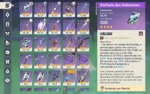 Conta de Genshin Impact AR 51 com 10 personagens 5 estrelas