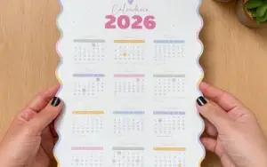 Calendário Ondulado 2026 - Arquivo Digital