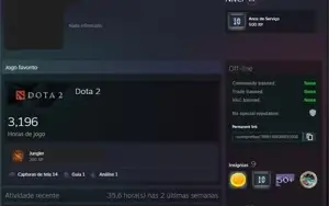 Conta 10 anos de serviço steam com 3 medalhas + prime