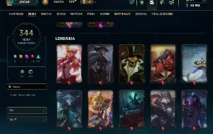Conta segura/ desde a season 6/344 skins/todos os champs