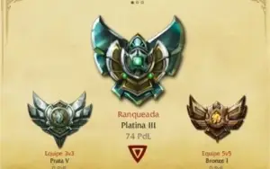 CONTA LEAGUE OF LEGENDS PLATINA