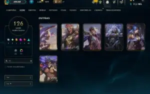 Bronze 1 com TODOS os Champs e 126 Skins ( ADC / JG / SUP )