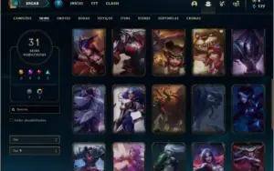 Conta prata 4 (MAIN MID), com 31 skins e 46 champs