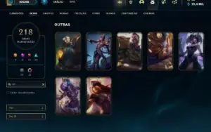 Conta Unranked com TODOS os champs e 218 Skins ( MAIN MID )