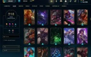 Conta Unranked com TODOS os champs e 218 Skins ( MAIN MID )