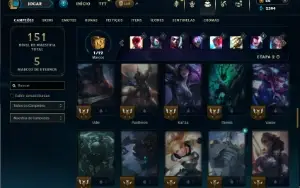 Ouro 4 com 65 Champs e 16 Skins ( JG / TOP / MID )