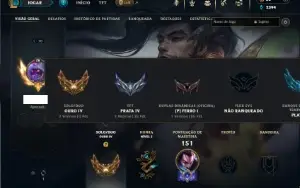 Ouro 4 com 65 Champs e 16 Skins ( JG / TOP / MID )