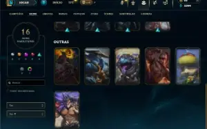 Ouro 4 com 65 Champs e 16 Skins ( JG / TOP / MID )