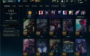 Ouro 4 com 65 Champs e 16 Skins ( JG / TOP / MID )
