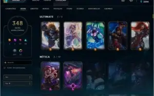 Conta Mestre com 346 skins e icone Chibi Rengar e 5 rune pag