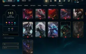 Prata 4 com TODOS os champs e 183 Skins ( MID / ADC / JG )