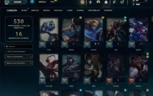 Prata 4 com TODOS os champs e 183 Skins ( MID / ADC / JG )
