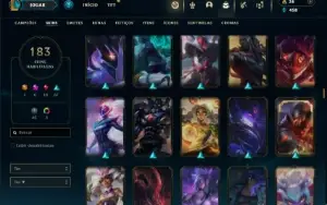 Prata 4 com TODOS os champs e 183 Skins ( MID / ADC / JG )