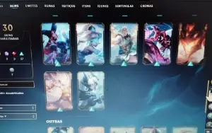 Conta Lol Ouro 4, com Ultimate do Udyr, mts espólios e emblm