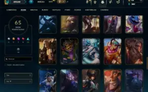 Platina 3 com 110 Champs e 65 Skins