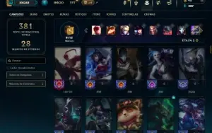 Platina 3 com 110 Champs e 65 Skins