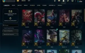 Conta bronze 4 com 40 Champs e 8 Skins