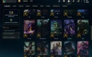 Conta bronze 4 com 40 Champs e 8 Skins