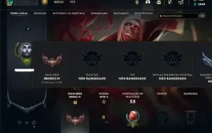 Conta bronze 4 com 40 Champs e 8 Skins