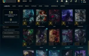 Conta bronze 4 com 40 Champs e 8 Skins