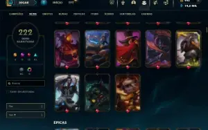 Ouro 4 com 135 Champs e 222 Skins  ( MAIN JG / TOP )