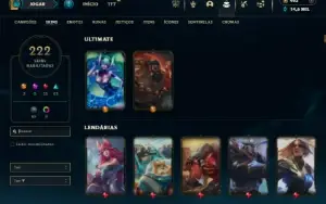 Ouro 4 com 135 Champs e 222 Skins  ( MAIN JG / TOP )