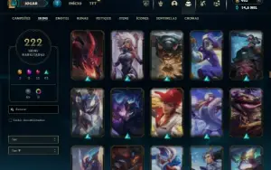 Ouro 4 com 135 Champs e 222 Skins  ( MAIN JG / TOP )
