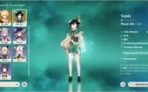 Genshin impact conta Venti+mona+fischl constelação 3+ arma5*