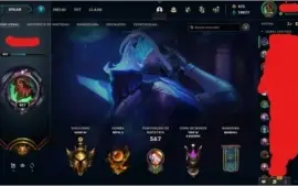 League of Legendes; conta ouro 3; level 407 com 151 skins
