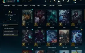 Platina 4 com 45 Champs e 5 Skins + 2 Fragmentos