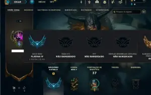 Platina 4 com 45 Champs e 5 Skins + 2 Fragmentos