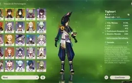 Conta Genshin Tighnari+arma/ Xiao+arma/ Zongli