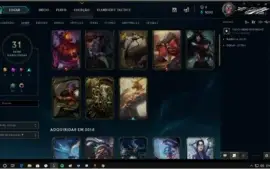 Conta de lol  31 skins, todos os champs. lvl 91/gold1(soloq)