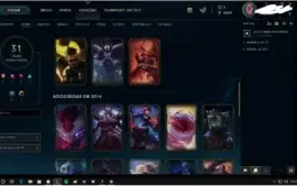 Conta de lol  31 skins, todos os champs. lvl 91/gold1(soloq)