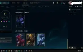 Conta de lol  31 skins, todos os champs. lvl 91/gold1(soloq)